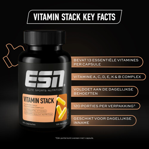 ESN Vitamin Stack, 120 Capsules with All Essentials Vitamins - Laboratory Tested, Made in Germany 2