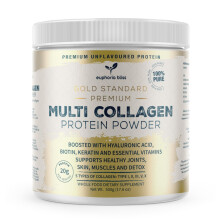 Multi Collagen Protein Powder with Hyaluronic Acid, Biotin, Keratin & Vitamin C for Women & Men | Unflavoured | Types I, II, III, V & X, Bovine | Fish