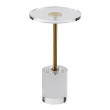 VEVOR Clear Acrylic End Table, Acrylic Side Table with a Solid Base, 11.9 x 11.9 inch Round Tabletop, 21.4 inch High, for Coffee, Drink, Food, Snack