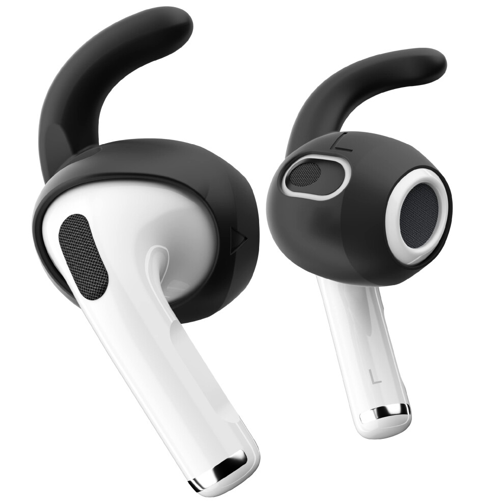Keybudz Earbuddyz Silicone Earphones Attachments For Apple Airpods 3, Earpods Headphones Earphones Accessories, Ear Hooks, Anti-Slip, Sports, Black 810082990607