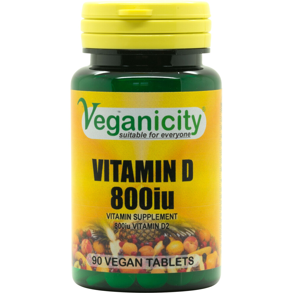 Veganicity Vitamin D2 800Iu : Vitamin D General Health & Joint Supplement : 90 Tablets