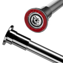 Croydex AD100100 Stick 'N' Lock Plus Easy to Fix Extendable Shower Cubicle Telescopic Rod with 22 mm Tube, Aluminum, Chrome