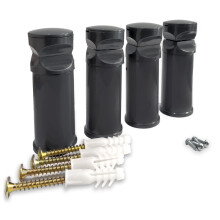 Set of Universal Anthracite Brackets for Heated Towel Rail Radiator - for Flat And Curved Models