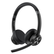 TECKNET Bluetooth Headset Wireless Headset with Microphone Noise Canceling, 50H Playtime & Mute, Wireless Headphones with Mic Bluetooth 5.2 On-Ear
