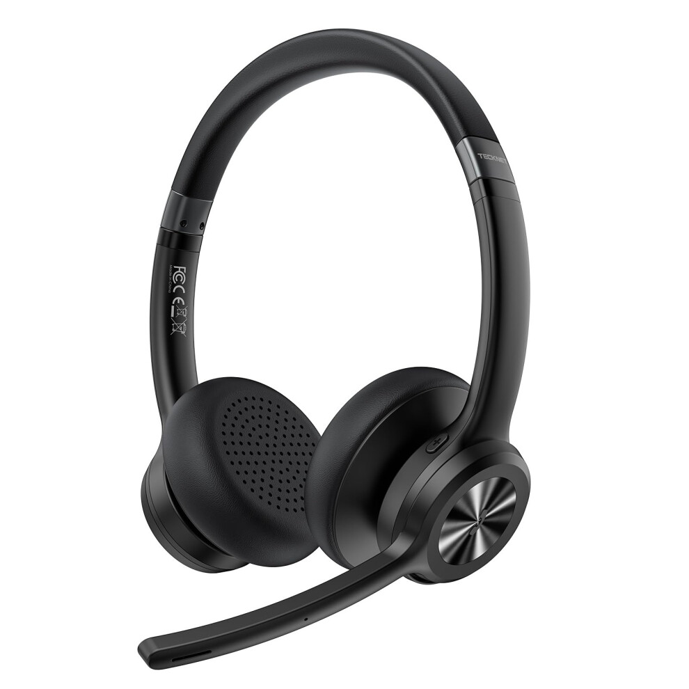Tecknet Bluetooth Headset Wireless Headset With Microphone Noise Canceling, 50H Playtime & Mute, Wireless Headphones With Mic Bluetooth 5.2 On-Ear