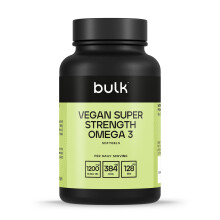 Bulk Vegan Super Strength Omega 3 Softgels, 1200 mg, Pack of 60, 60 Servings, Packaging May Vary