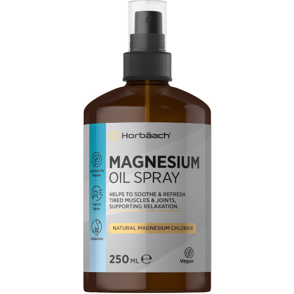 Horbã£Â¤Ach Magnesium Oil Spray Restless Legs, Muscle Pain, Sleep | 250Ml Xl Size | 100% Pure Magnesium Chloride | High Absorption Vegan Spray | Horbaach