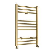 Milano Orelia Brushed Brass Flat Ladder Steel Heated Towel Rail - 800mm x 500mm