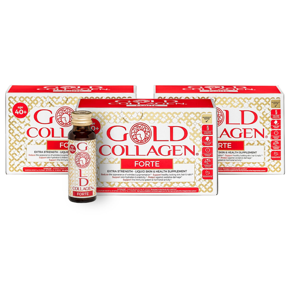 Gold Collagen Forte - Anti Wrinkle Collagen Supplements For Women & Men With Biotin, Vitamin C, Hyaluronic Acid, Marine Collagen For Hair Skin Nail