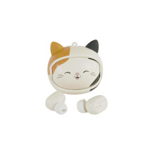 Squishmallows Cam The Cat Wireless Earbuds With Face Changing Charging Case. Play/Pause Button, Built In Microphone For Calls. 10 Meter Bluetooth