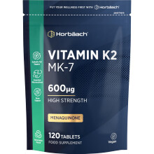 Vitamin K2 MK7 600mcg | 120 Tablets (Not Capsules) | High Strength Vitamin K2 Menaquinone MK-7 Supplement | Bioavailable Formula for Men & Women |