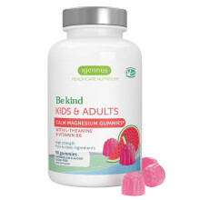 Igennus Calm Magnesium Gummies, L-Theanine & Vitamin B6, for Kids & Adults, 90 Sugar-Free Gummies, Watermelon Flavour, Clean Ingredients & Vegan,