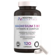 Nootro Essentials Magnesium 3-in-1 Capsules, High Strength Magnesium Supplement with Glycinate, Malate and Citrate for Sleep, Muscle & Digestive