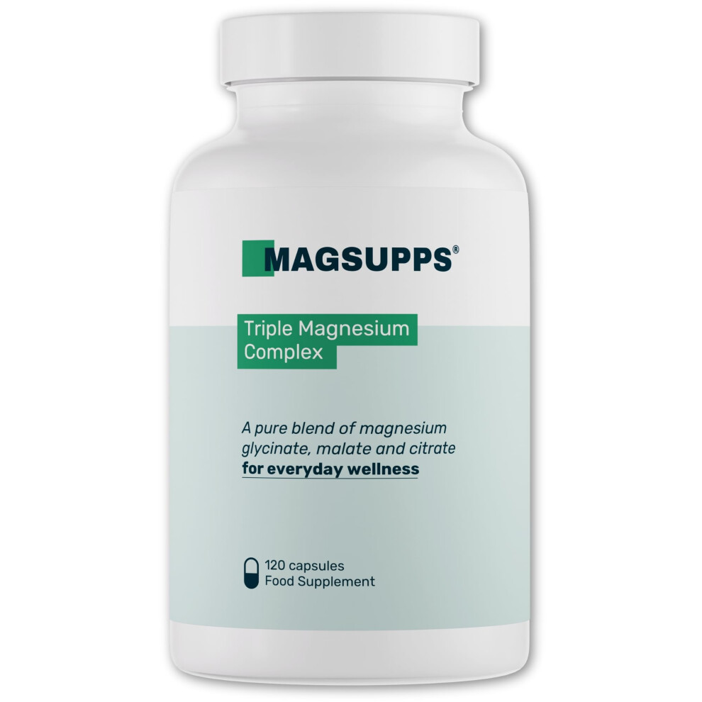 Photos - Vitamins & Minerals MAGSUPPS Triple Magnesium Complex - 300mg of Pure Magnesium Glycinate, Malate & Citrate for Muscles, Calm, Sleep & Energy 