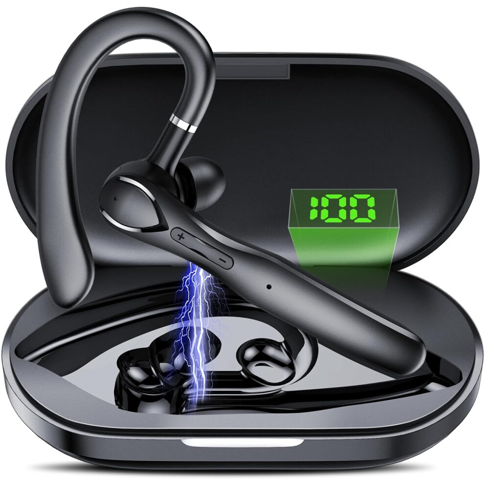 Bluetooth Headset V5.3, 100Hrs Talktime Bluetooth Earpiece, Hands Free Earpiece With Enc Noise Cancelling Mic, Led Display, Wireless Headset Ip7 9331769238429