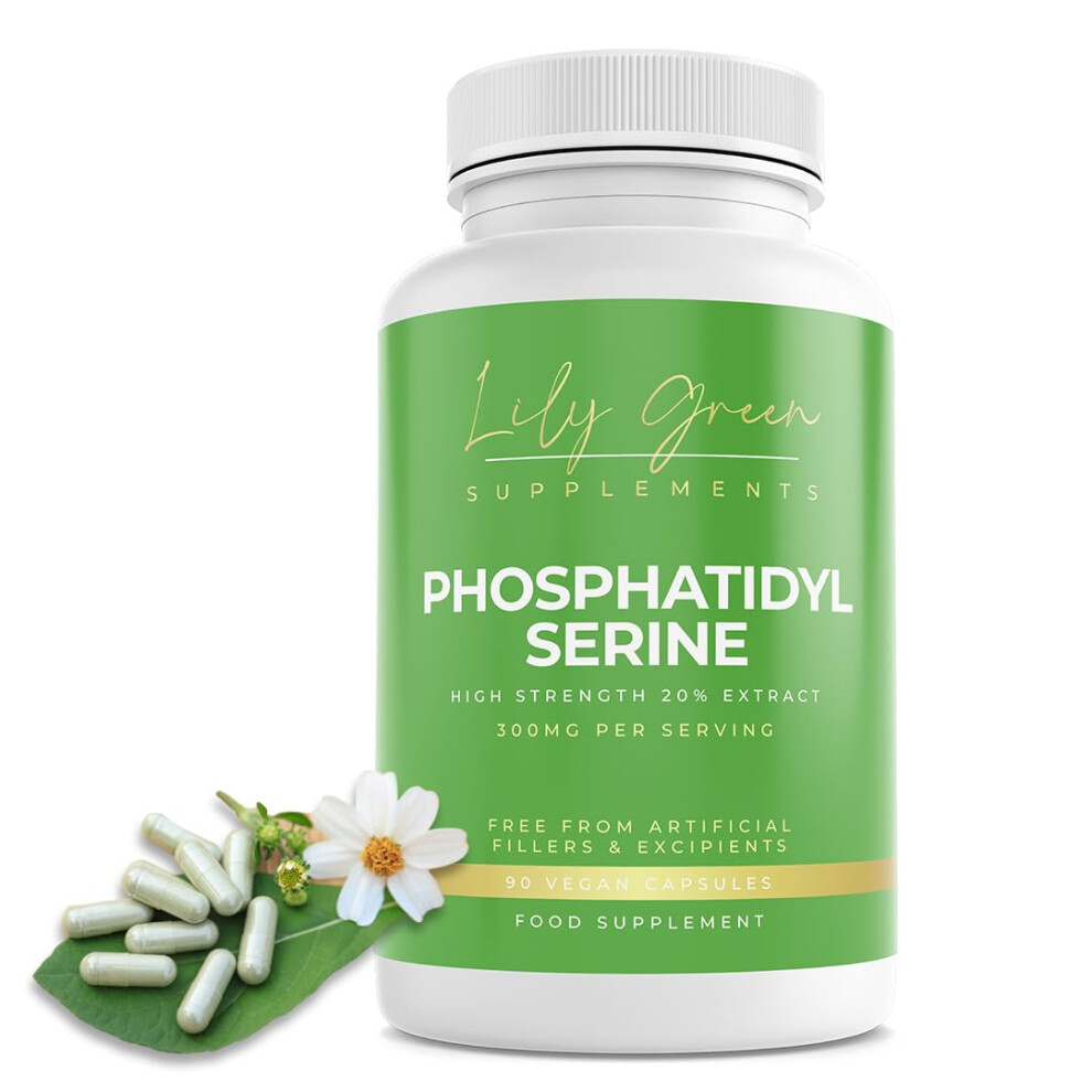 Lily Green Supplements Green Lily Phosphatidylserine Capsules | 300Mg Per Serving Cognitive Supplements | High Strength Phosphatidylserine Supplement | Non-Gmo & No