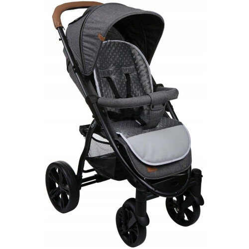 Universal Double Sided Pram Seat Liner Pushchair Buggy Graphite/Forest Friends 2
