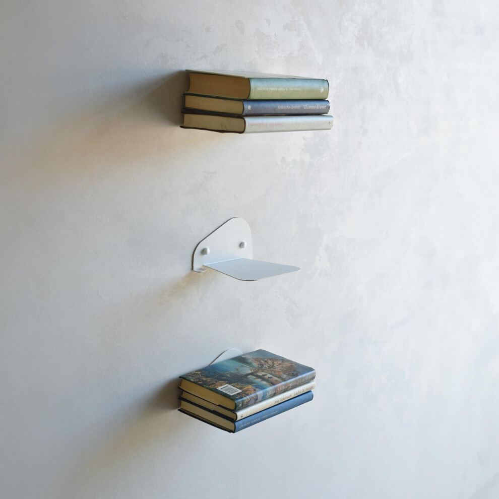 Miluka Floating Shelves, Set Of 3 - 15 Cm, Invisible Bookshelf, Wall Mounted, Metal Shelves For Home Decor Or Office 8436586825157