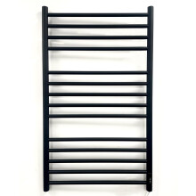 Manissa Matt Black 600 W x 1000mm H Dry Electric Heated Stainless Steel Towel Rail Energy Efficent