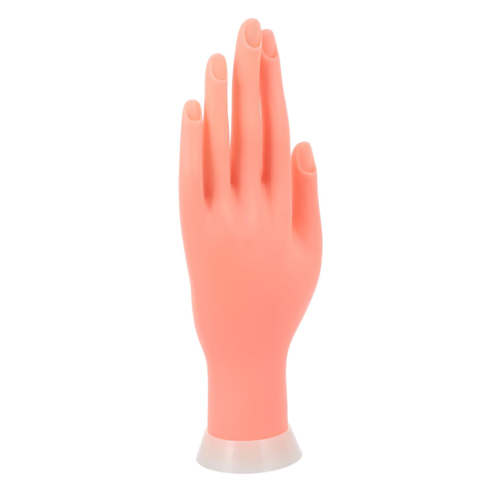 Practice Manicure Hand Realistic Flexible Fake Hand for Nail Art Training Reusable for Salon and Students