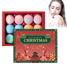 Bath Bombs Gift Set 12 Pieces Christmas Spa Balls with Vibrant Colors and Festive Gift Packaging