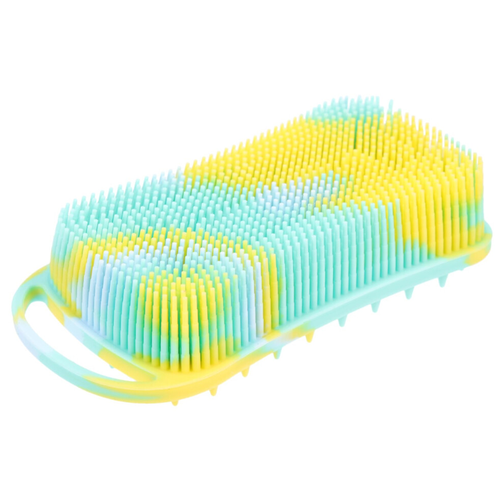 DualSided Silicone Body Scrubber Shower Brush with Ergonomic Grip for Exfoliating and Scalp Massage