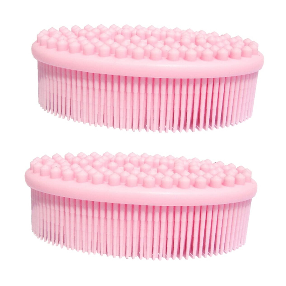 2pcs Silicone Bath Brush for Shower Exfoliation DualSided Body Scrubber Gentle Massage