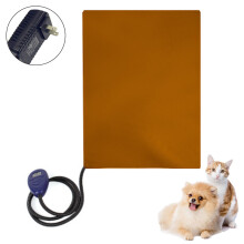Tapete térmico para animais de estimação com temperatura ajustável, tapete elétrico aquecido com design à prova d'água e capa lavável à