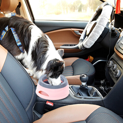 Pet Travel Essentials: Floating Disk Water Feeder, Compact Size, With Reversible Grooves 2