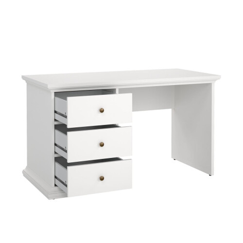 3-drawer white desk L130 cm - SOFIA 2