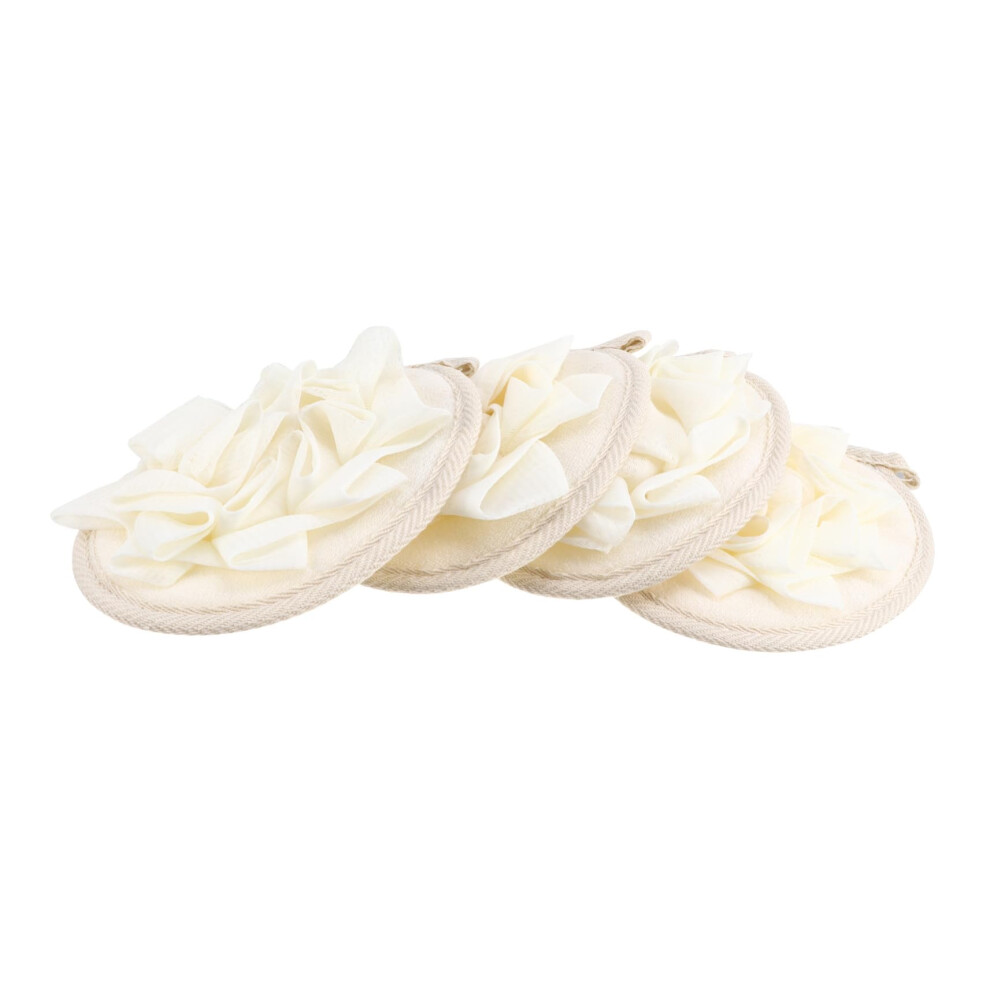 Soft Exfoliating Shower Loofah 4pcs Dual Texture Bath Sponge with Hanging Loop for Deep Cleansing