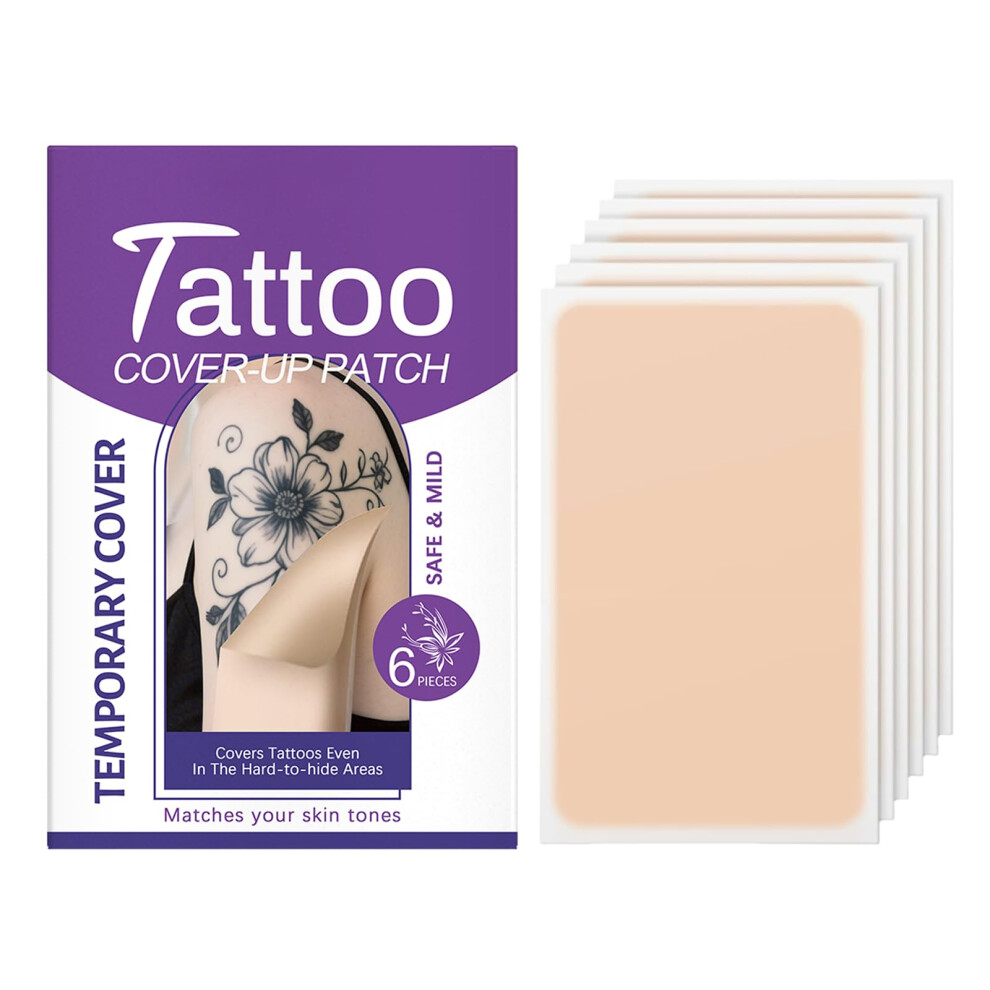 Tattoo Cover Up Patch 6 Pcs Waterproof Breathable Ultra Thin Concealer for Tattoos Scars Bruises