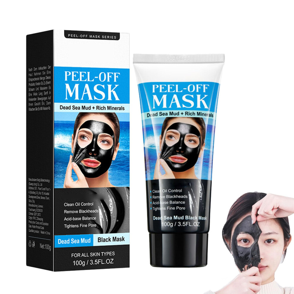 Dead Sea Mud Peel Off Mask 3.5oz Mineral Rich Blackhead Remover for Deep Pore Cleansing
