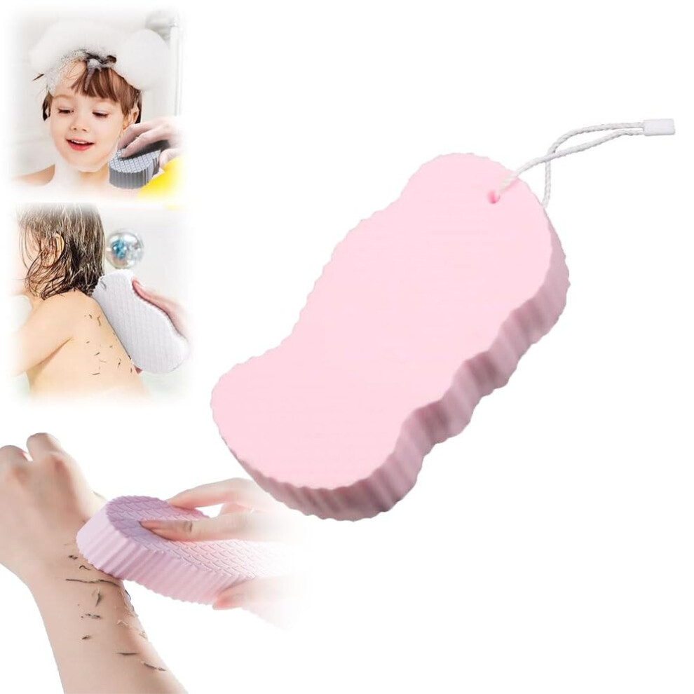Pink Exfoliating Bath Sponge Â Super Soft Doublesided Body Scrubber For Gentle Skin Massage