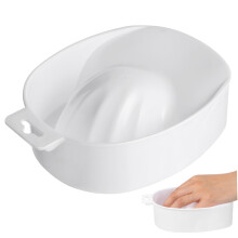 White Nail Soaking Bowl for Gel Polish Removal and Cuticle Softening, Salon and Home Use