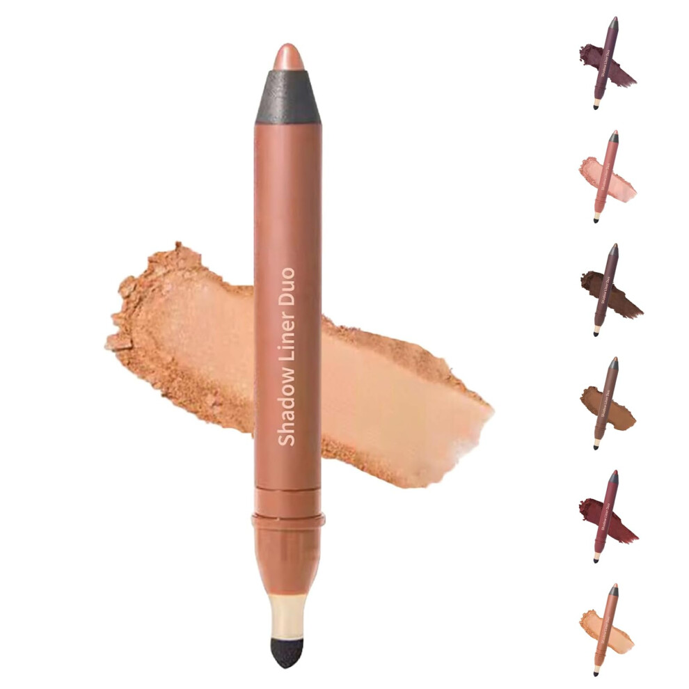 2 in 1 Waterproof Eyeliner Eyeshadow Stick, DualEnded LongLasting Smudge Proof Shimmer Pen (03)