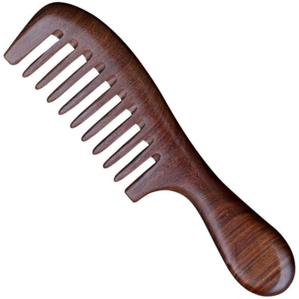 Unisex Wide Tooth Wooden Comb Sandalwood Hair Comb Antistatic Detangling For Curly And Straight Hair