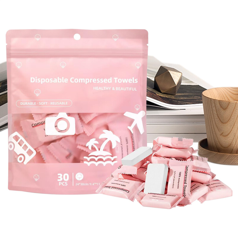 Pink Disposable Facial Towels Gentle On Sensitive Skin Travel Size For Makeup Removal 1.57X1.18 In