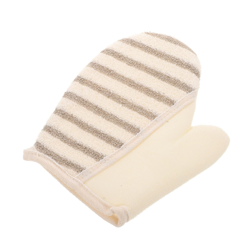 Exfoliating Shower Mitt Linen Bath Glove Gentle Deep Body Scrub for All Skin Types Flax Material