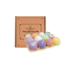 Handmade Sea Salt Bath Bombs Gift Set with Shea Butter and Cocoa Butter, Deep Hydration, 12pcs