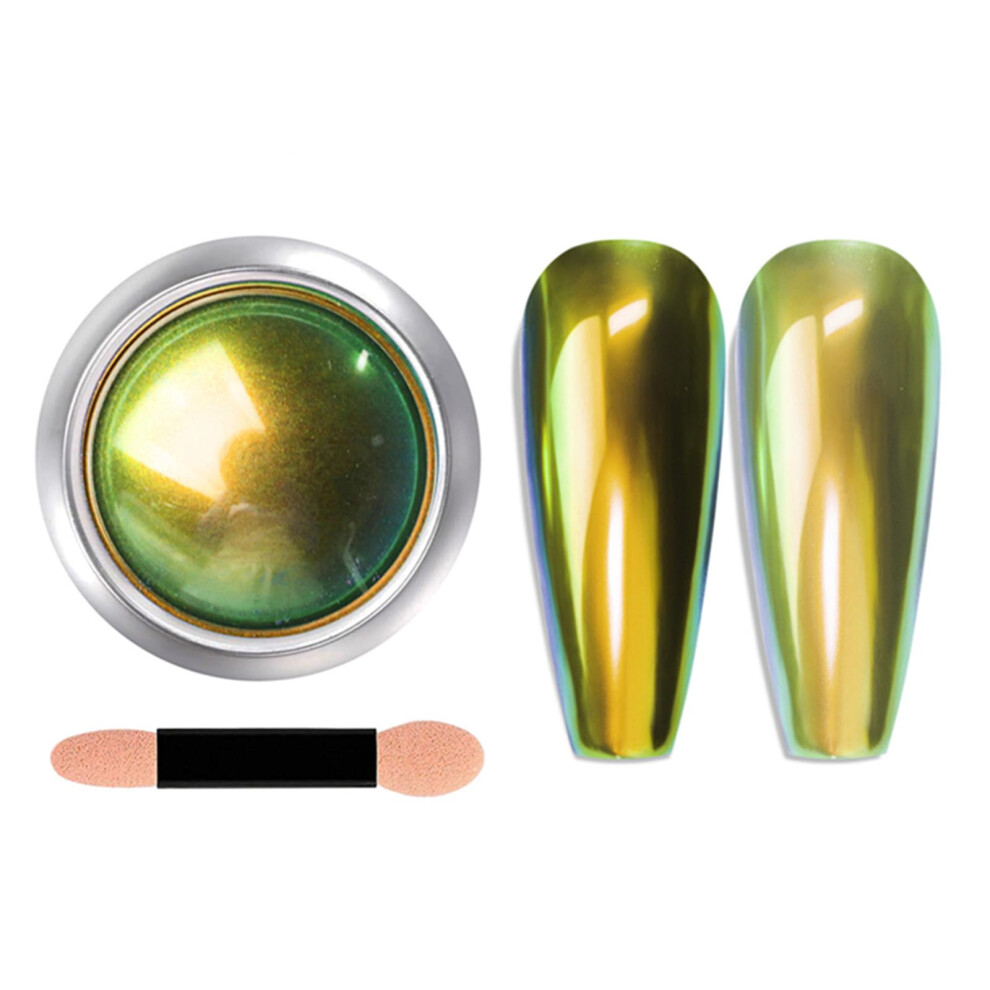 Chrome Nail Powder Chameleon Mermaid, Holographic Color Shift Mirror Effect, 12 Colors LongLasting Shimmer