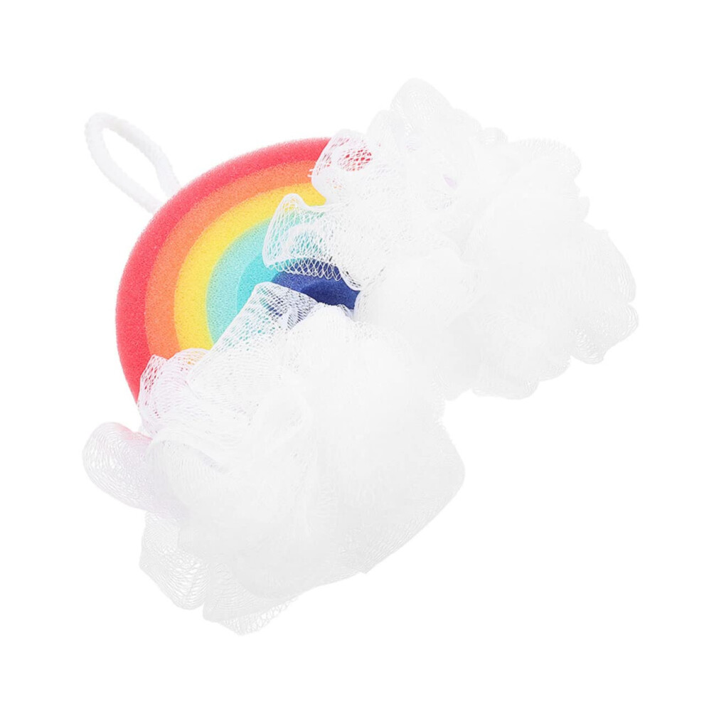 Light Soft Bath Sponge For Sensitive Skin, Rainbow Body Scrubber With Gentle Exfoliation For Kids And Adults
