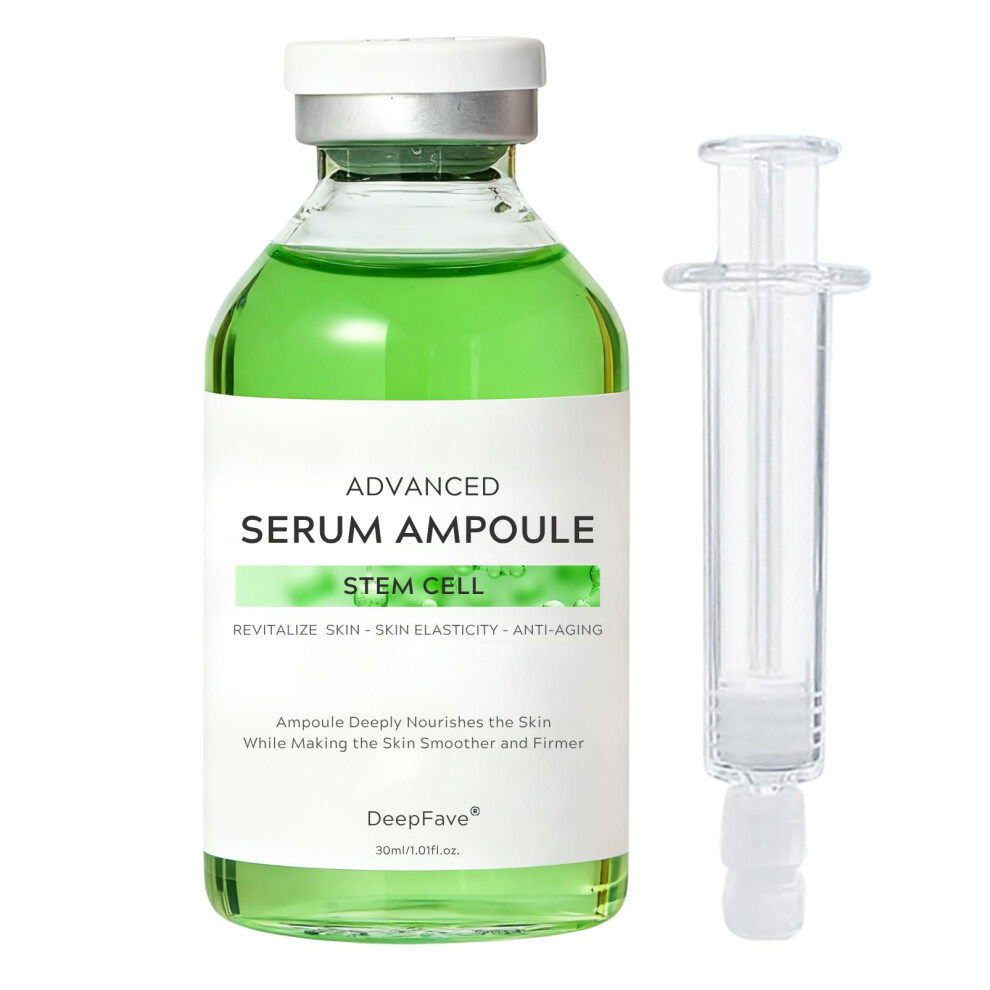 Anti Aging Stem Cell Face Serum with Collagen and Hyaluronic Acid for Wrinkle Reduction and Hydration
