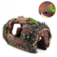 Butoi spart din rășină Aquatic Artistry, decorațiuni pentru acvariu cu design realist