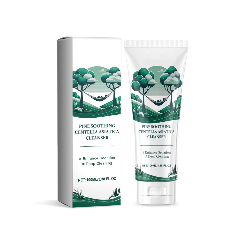 Green Centella Asiatica Facial Cleanser With Tea, Gentle Daily Face Wash For Most Skin Types, 3.38 Fl Oz
