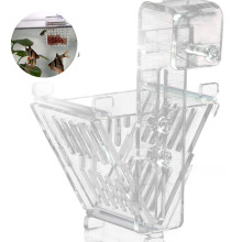 Red Worm Feeder, Acrylic V-Shape, Automatic Fish Feeder, Suction Cup Attachment, Live Food Funnel, For Efficient Feeding And Cleaner Aquariums