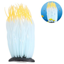 Oază subacvatică: Decorațiuni pentru acvariu, Anemonă de mare strălucitoare de apă dulce, Silicon non-toxic, Accesoriu cu ventuză, Ornament
