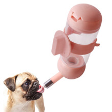 Wasserspender mit Schwerkraftsystem für Hunde- und Katzenboxen, tropffreier Auslauf, transparente Flasche für Hunde und Katzen