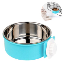 Removable Cage Bowl, Stainless Steel Pet Feeder, No-Spill Design, Easy Installation, Suitable For Various Pets