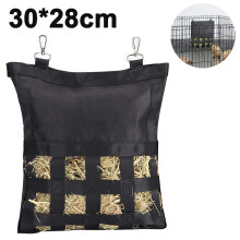 Slow Feed Hay Bag for Chinchillas, Slow Feed Design Easy To Use Four-Window Feeding Sack Durable Nylon Hay Feeder Storage for Rabbit Guinea Pig Small